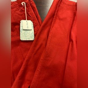 💛TODAY***$13***Fleur Bleue 4 pocket styling red (reddish orange)wide leg pants.